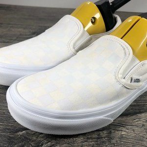Vans White Checker Slip On Shoes Women's 6.5 Men 5